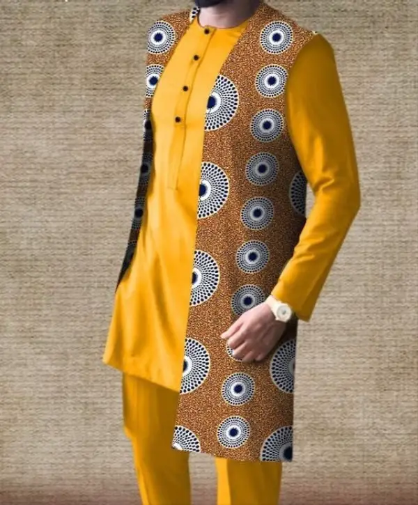 plain and pattern ankara styles for men 7